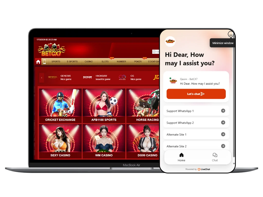 BetCX7 live support interface